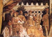 MANTEGNA, Andrea The Gonzaga Family and Retinue finished oil on canvas